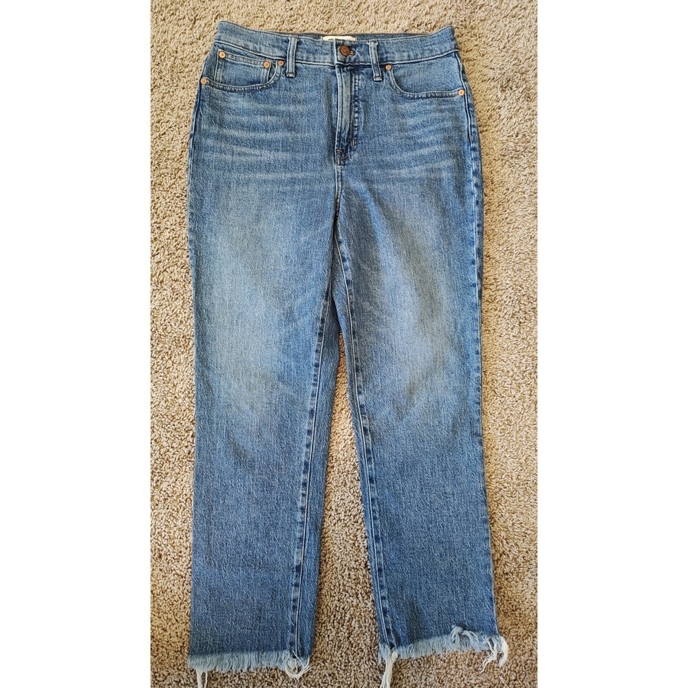 Madewell The Perfect Vintage Jean Size 29 Blue‎ High Rise Raw Hem Denim Pants - Picture 2 of 12